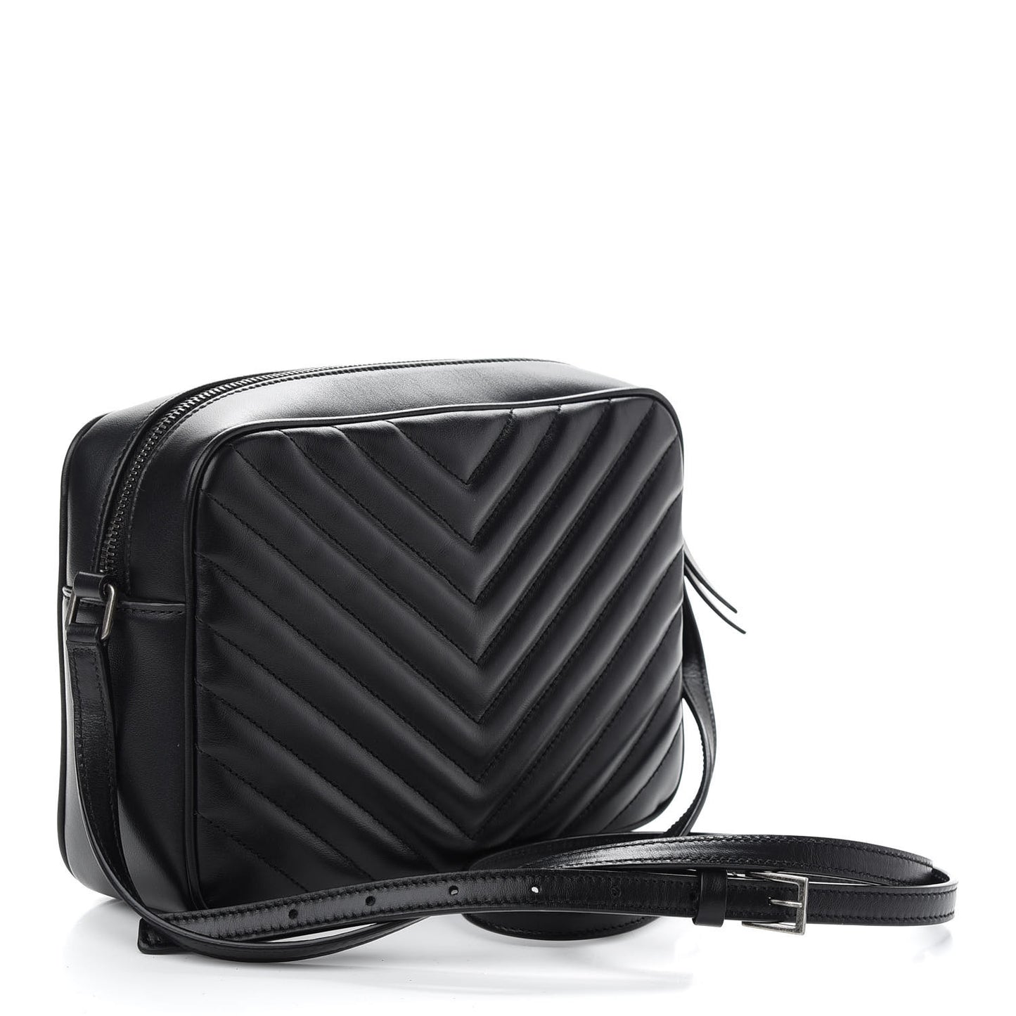 Calfskin Matelasse Monogram Lou Camera Bag Black