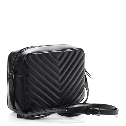 Saint Laurent Calfskin Matelasse Monogram Lou Camera Bag Black 3 of 9