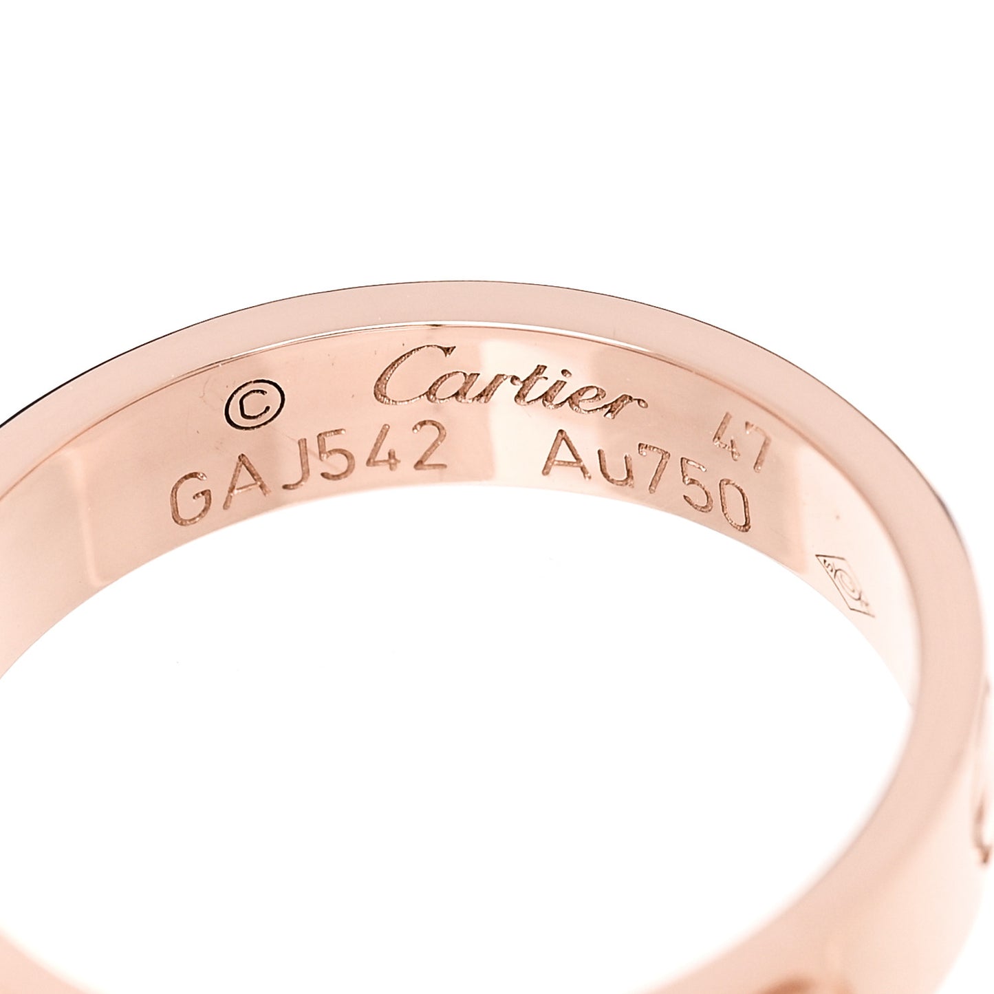 18K Pink Gold 3.5mm LOVE Wedding Band Ring 47 4