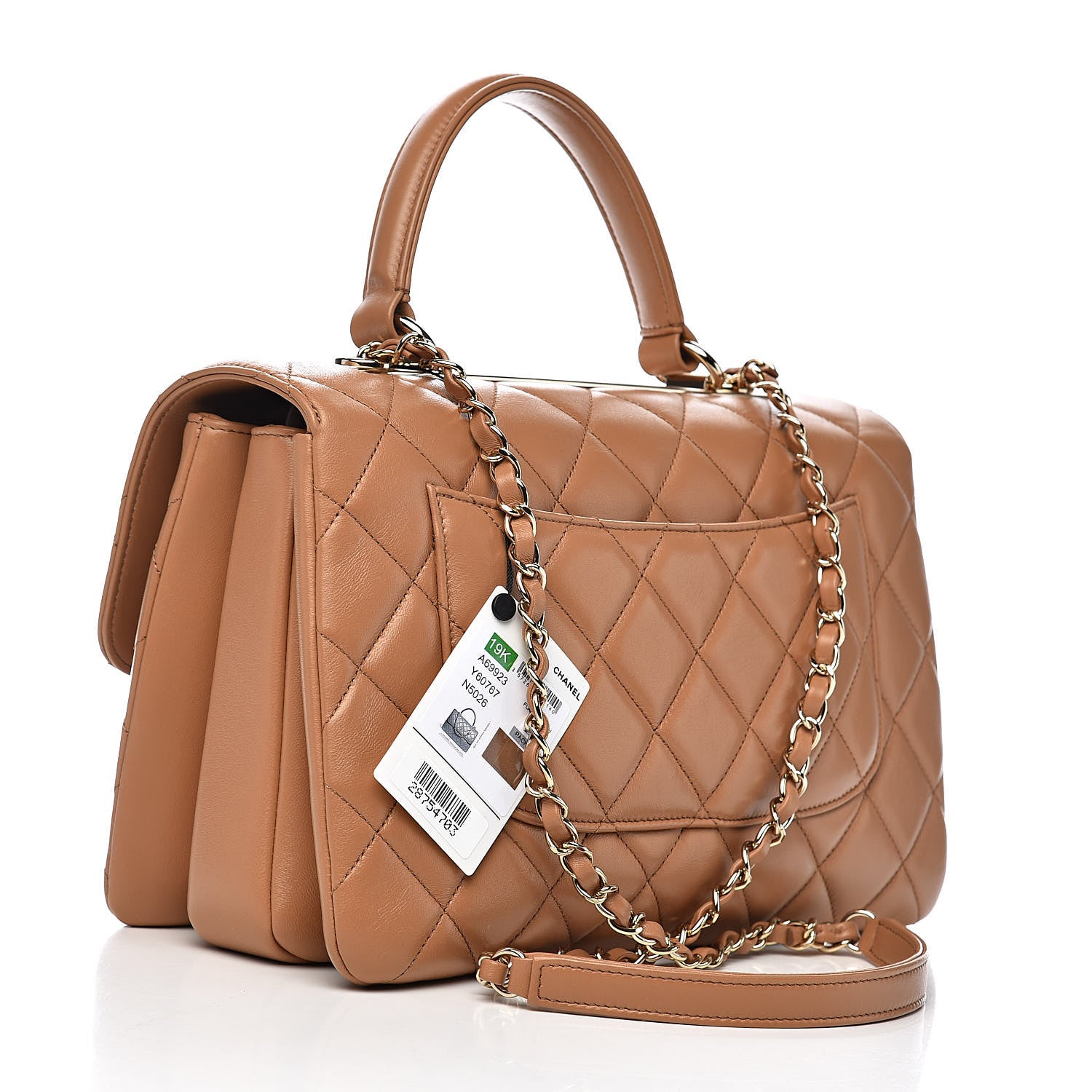 Chanel Lambskin Quilted Medium Trendy CC Flap Dual Handle Bag Light Brown 3 of 10