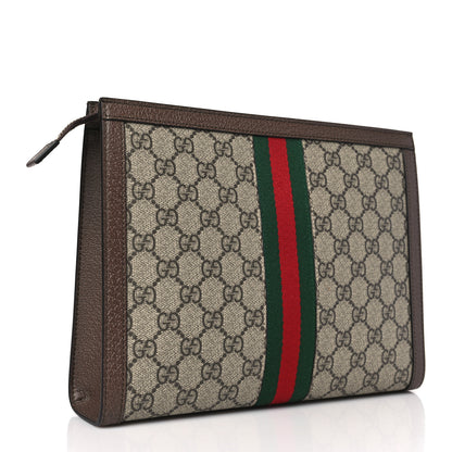 Gucci GG Supreme Monogram Web Ophidia Pouch Brown 3 of 10