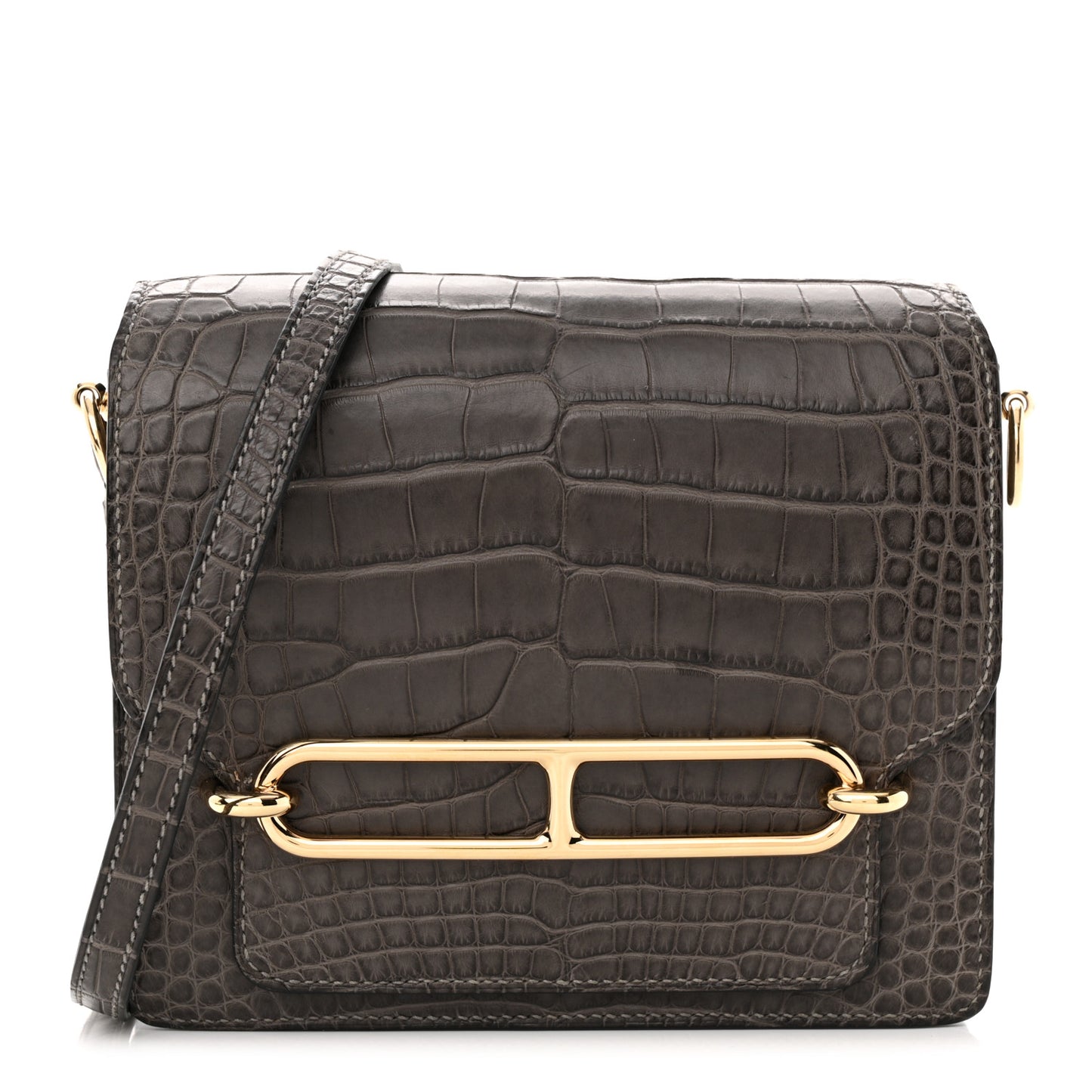 Matte Alligator Mini Sac Roulis Graphite