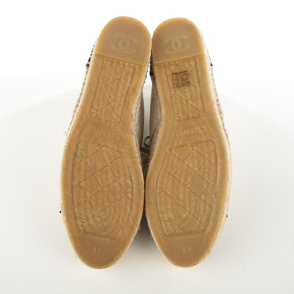Chanel Crackled Calfskin High Top Espadrilles 41 Light Beige Black 5 of 8