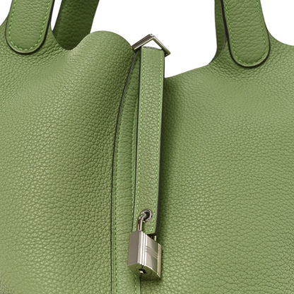 Hermes Taurillon Clemence Picotin Lock 22 MM Vert Criquet 8 of 10