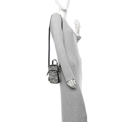 MCM Vintage Jacquard Monogram Crossbody Bag Grey 2 of 9