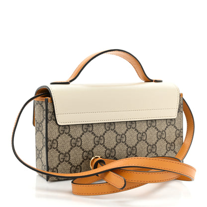 Gucci GG Supreme Monogram New Sakai Calfskin Mini Padlock Top Handle Shoulder Bag Beige Ebony Mystic White Sun Oil 3 of 18