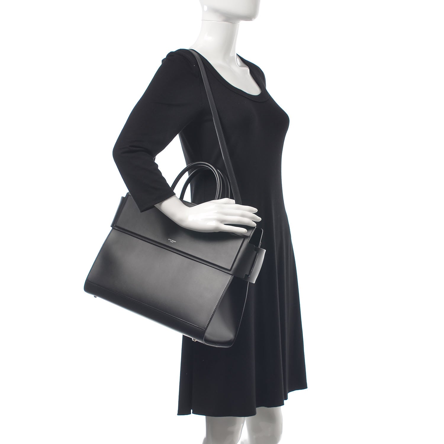 Givenchy Smooth Calfskin Medium Horizon Satchel Black 3 of 7