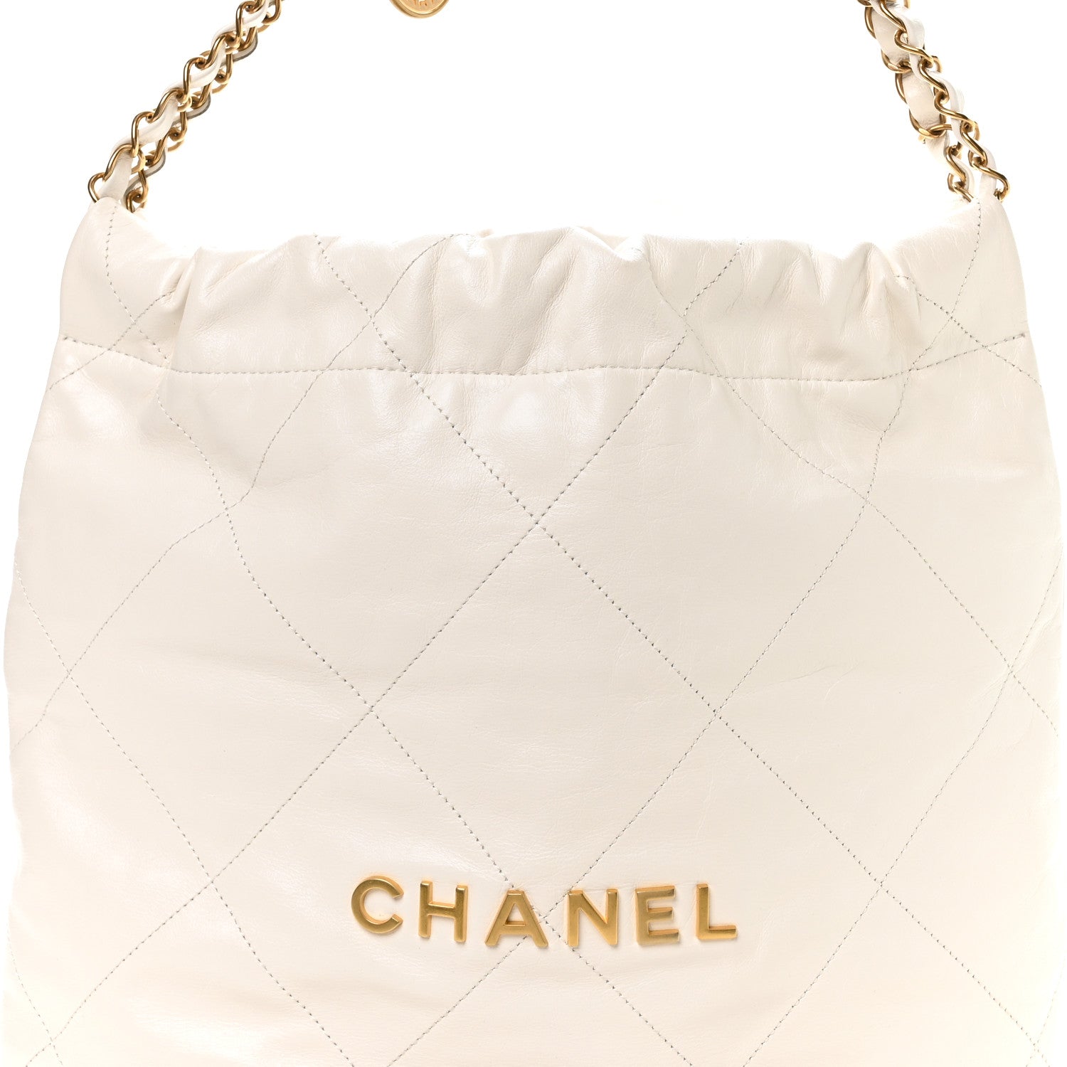 Chanel Shiny Calfskin Quilted Small Chanel 22 White 8 of 10