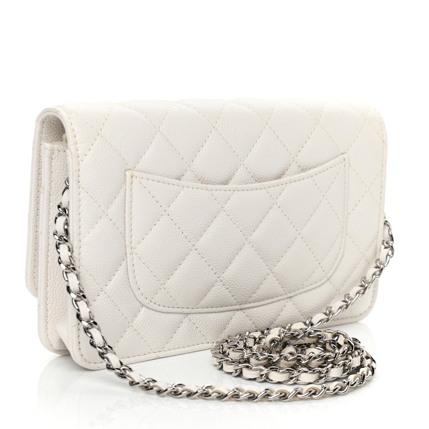 Chanel Caviar Quilted Wallet On Chain WOC White 3 of 13