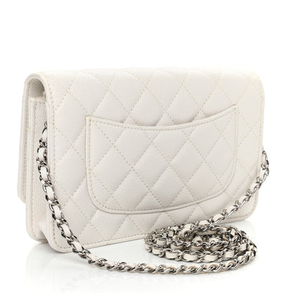 Chanel Caviar Quilted Wallet On Chain WOC White 3 of 13