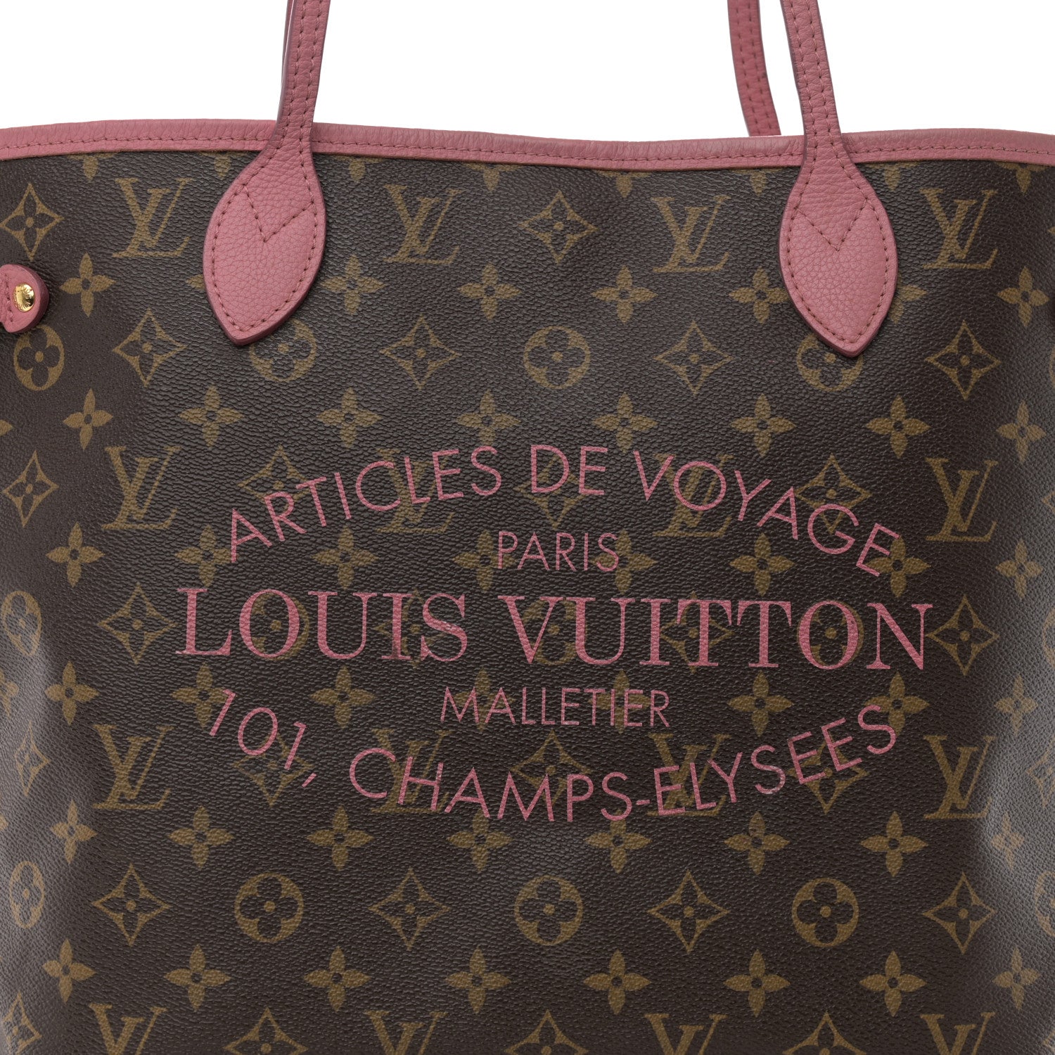 Louis Vuitton Monogram Articles de Voyage Ikat Neverfull MM Rose Velours 8 of 10