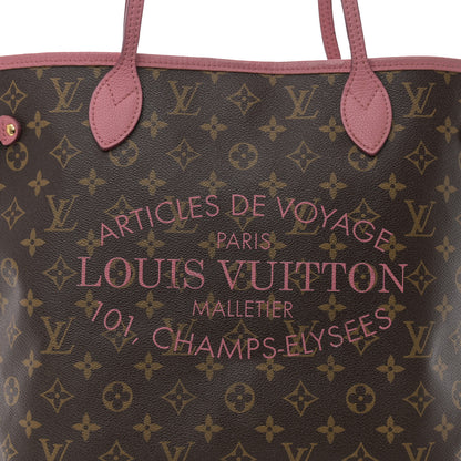 Louis Vuitton Monogram Articles de Voyage Ikat Neverfull MM Rose Velours 8 of 10