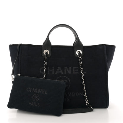Chanel Mixed Fibers Medium Deauville Tote Dark Blue 3 of 13