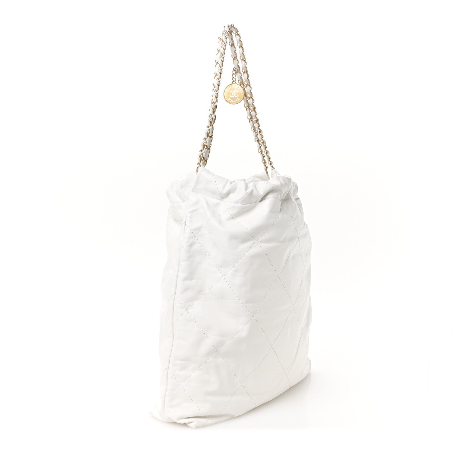 Chanel Shiny Calfskin Quilted Large Chanel 22 White 4 of 11