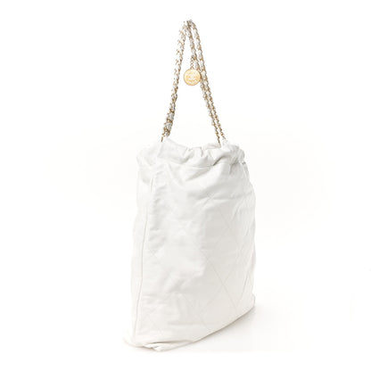 Chanel Shiny Calfskin Quilted Large Chanel 22 White 4 of 11