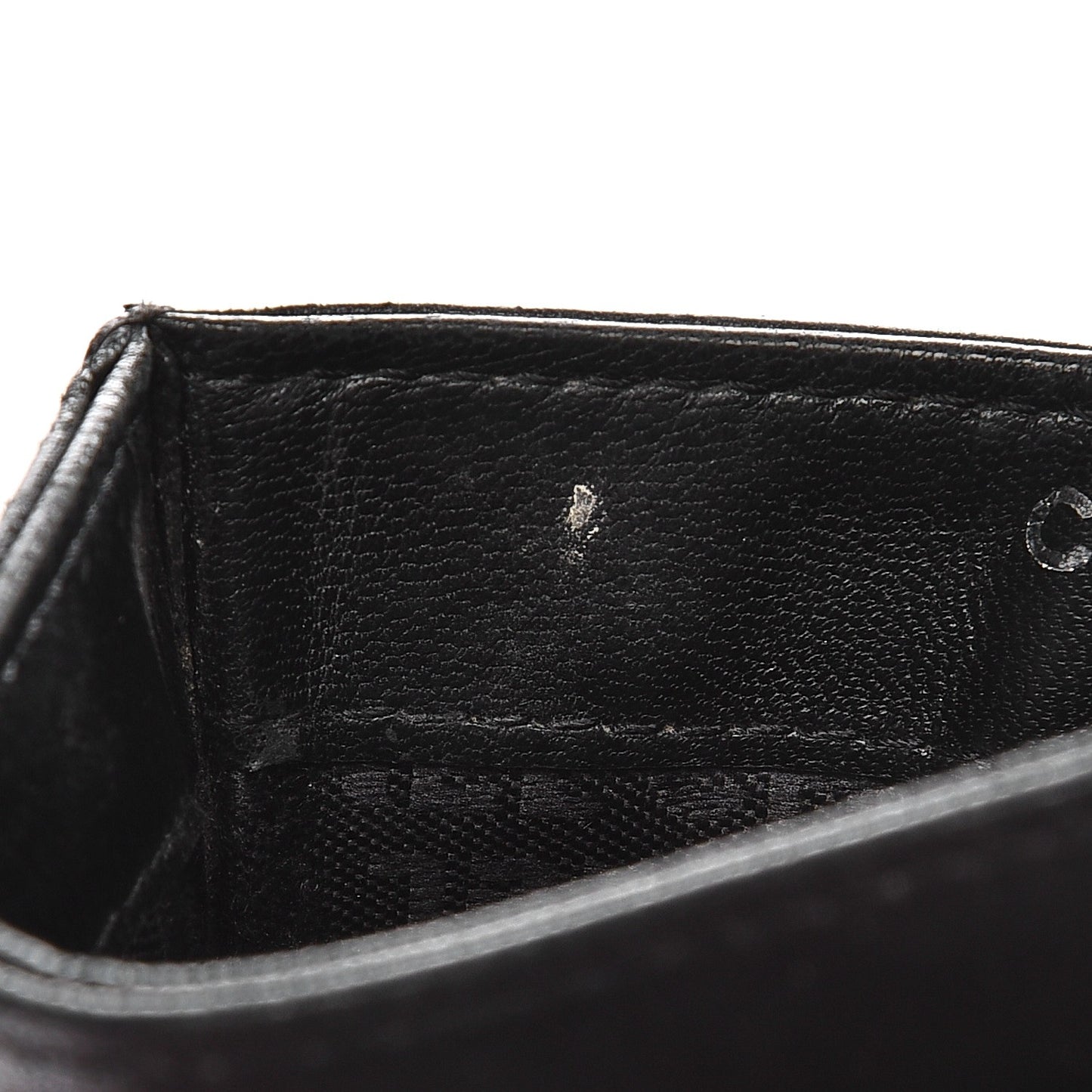 Lambskin Quilted Precious Symbols Card Holder Black