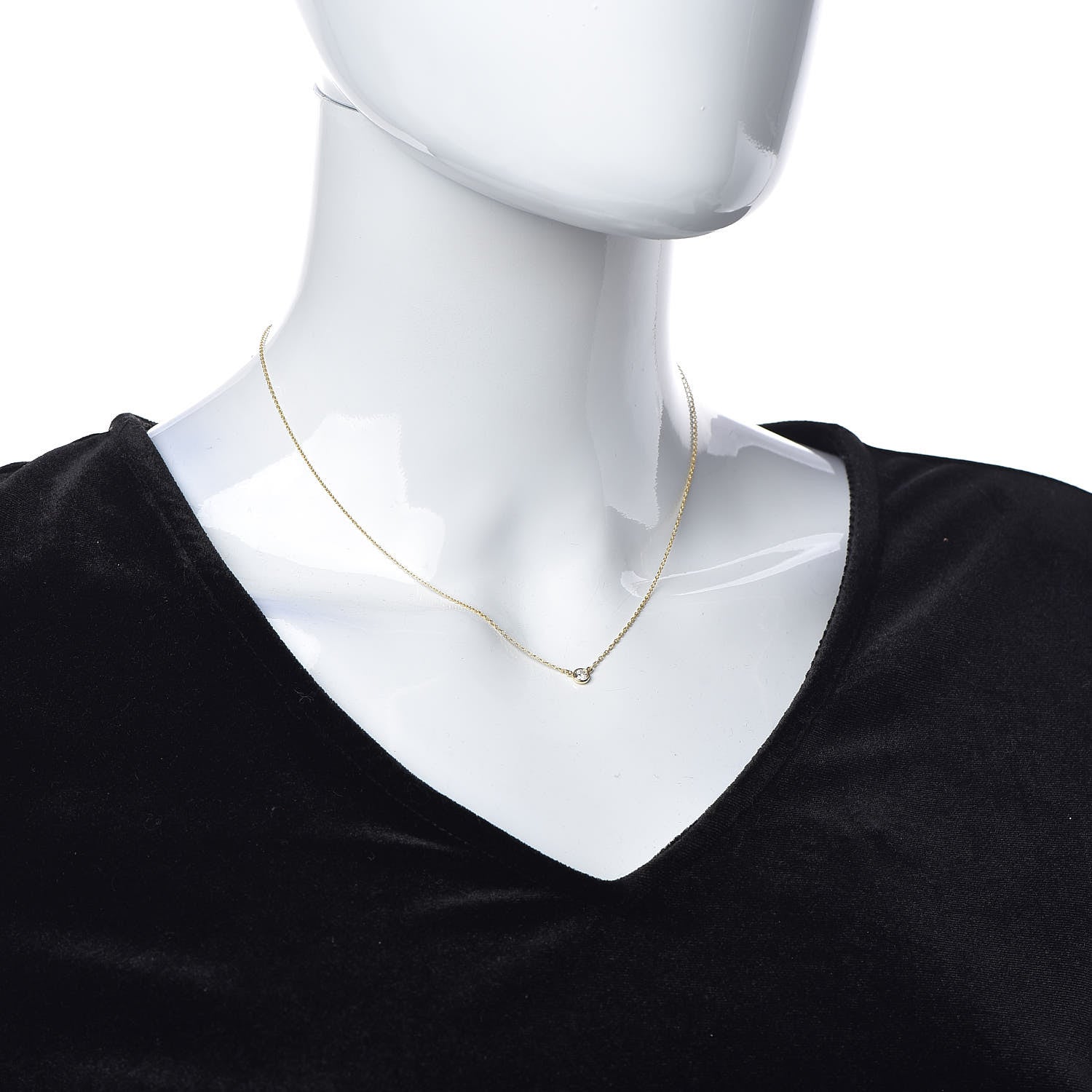 Tiffany 18K Yellow Gold Diamond .12ct Elsa Peretti Diamonds by the Yard Pendant Necklace 2 of 5