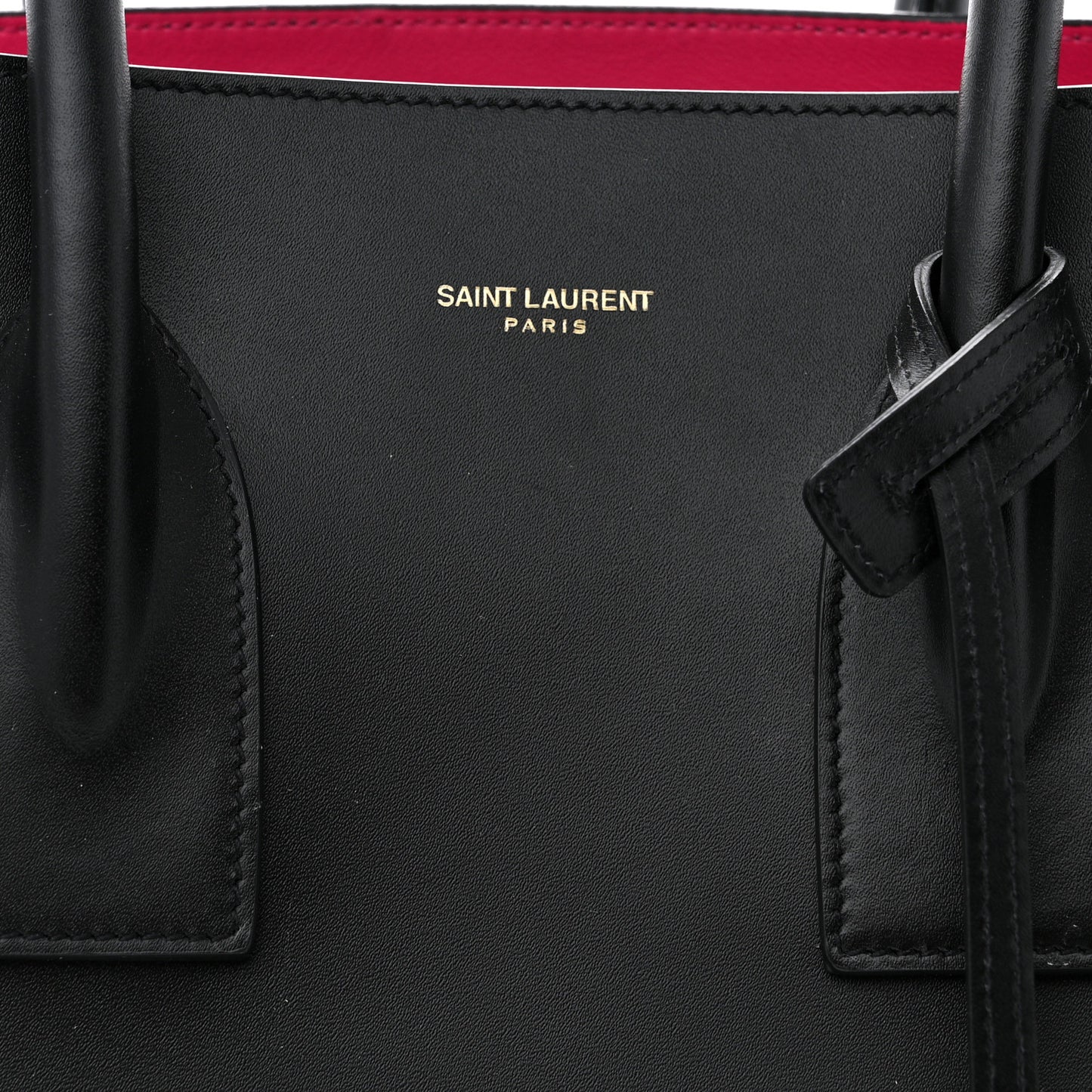 Calfskin Small Sac De Jour Black Fuchsia