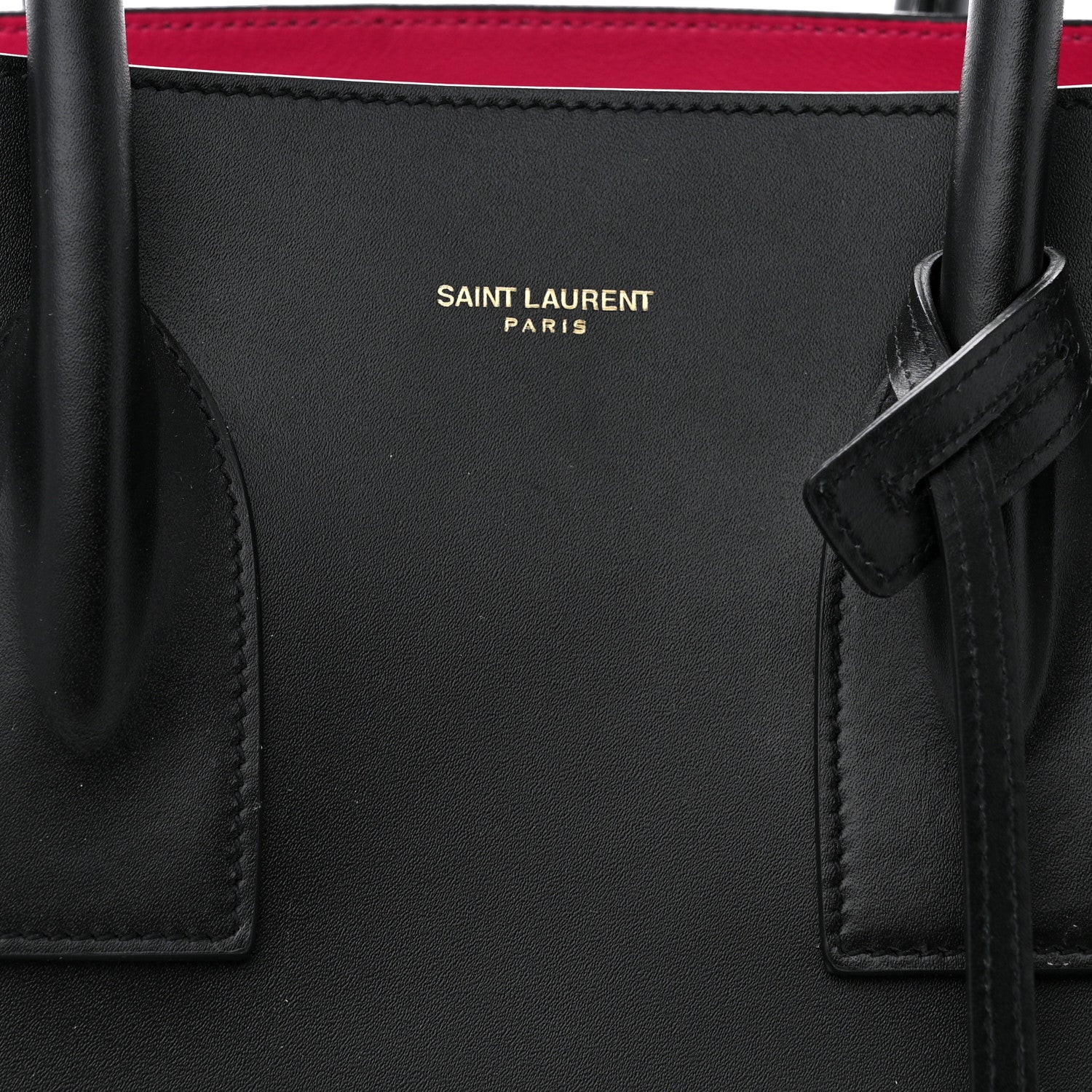 Saint Laurent Calfskin Small Sac De Jour Black Fuchsia 8 of 14