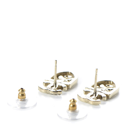 Chanel Crystal CC Sergeant Chanel Earrings Gold 3 of 5