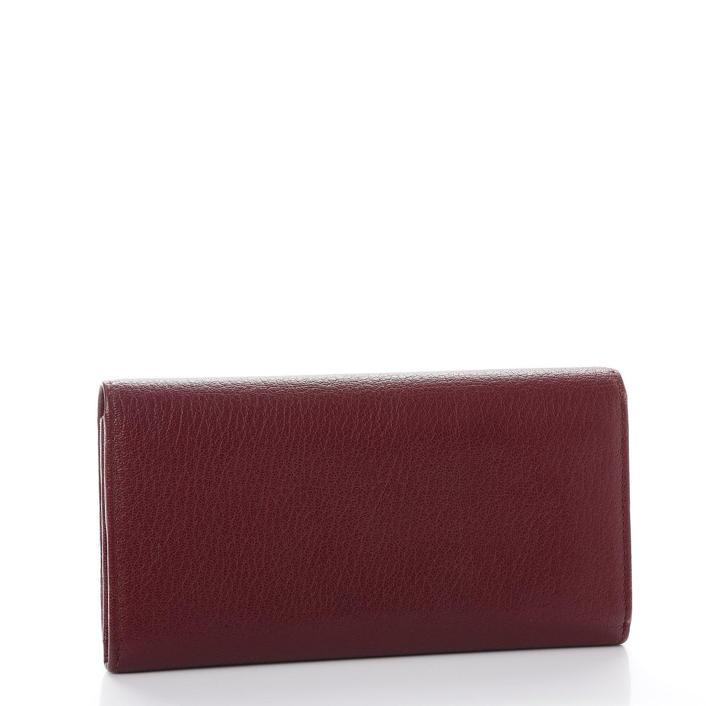 Chevre Gold Metallic Edge Hardware Money Wallet Bordeaux