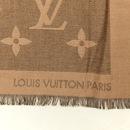 Louis Vuitton Cashmere Silk Monogram Giant Shawl Beige 2 of 3