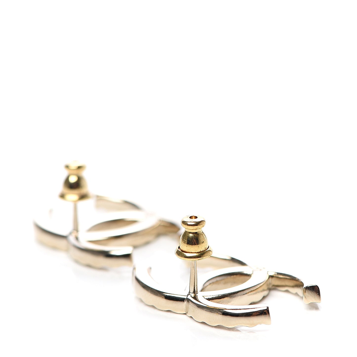 Crystal CC Large Stud Earrings Gold