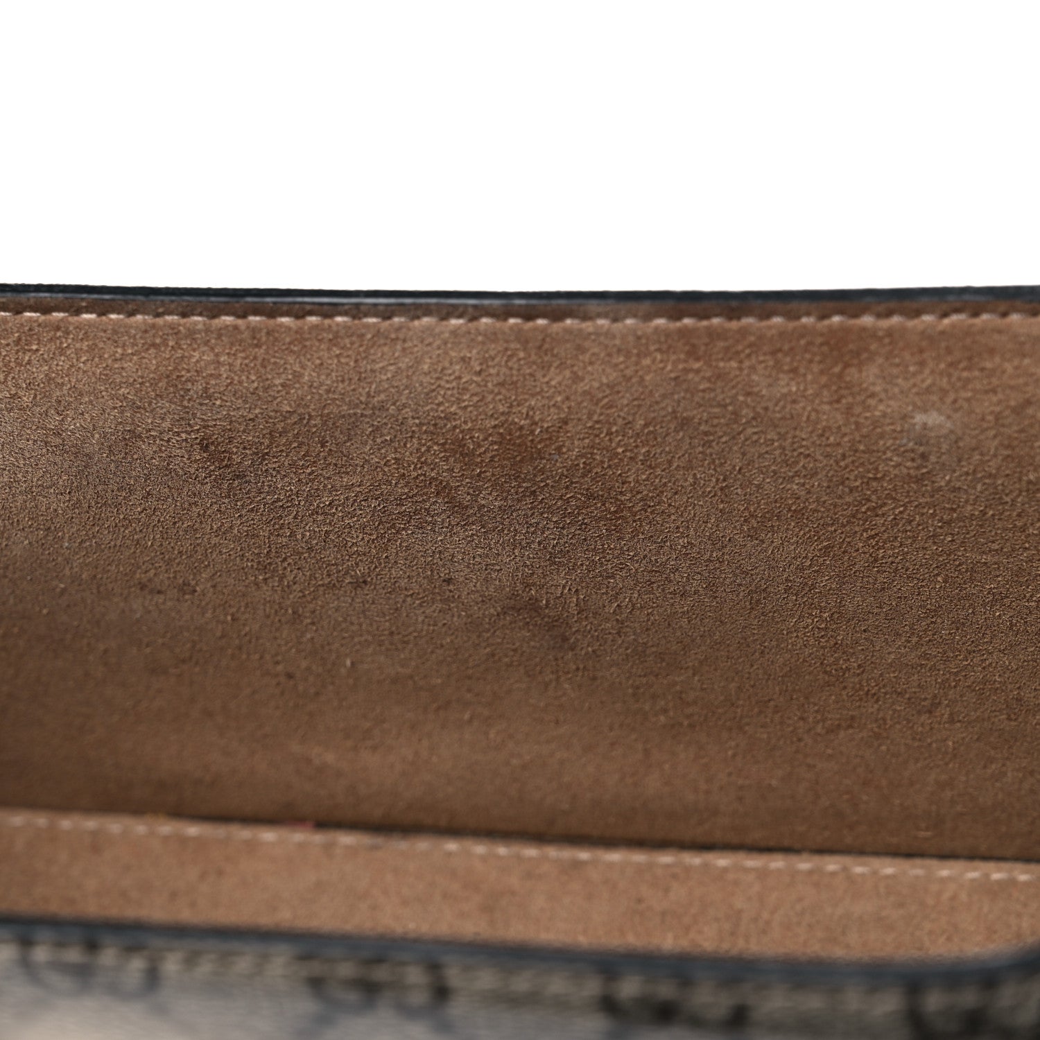 Gucci GG Supreme Monogram Small Padlock Bamboo Shoulder Bag Beige Black Cuir 17 of 18