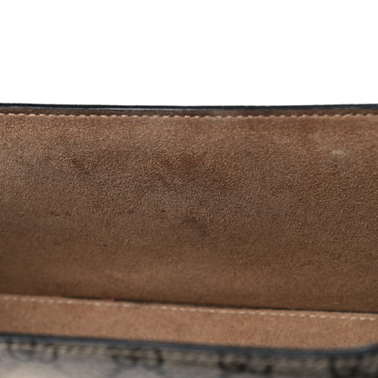 Gucci GG Supreme Monogram Small Padlock Bamboo Shoulder Bag Beige Black Cuir 17 of 18
