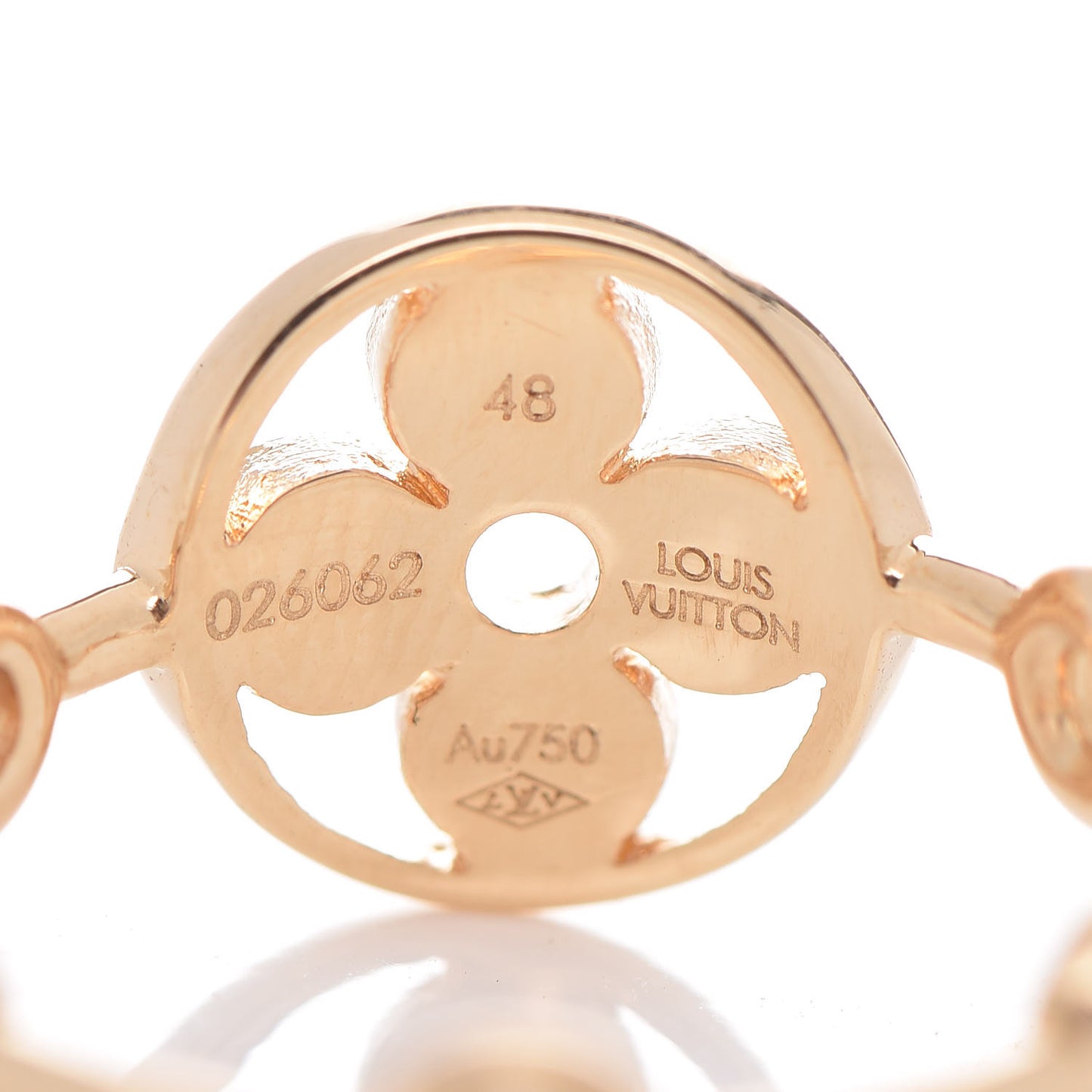 18K Gold Diamond Monogram Idylle Blossom Ring Set 48 4.5