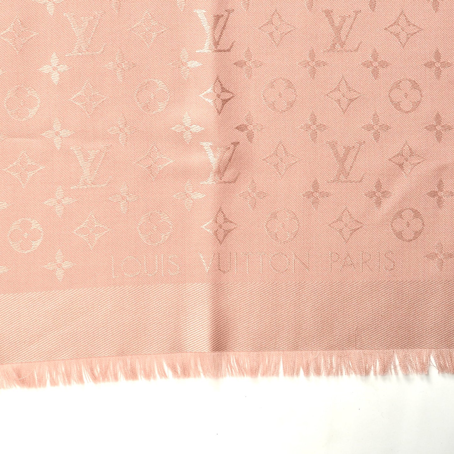 Wool Silk Monogram Shawl Natural