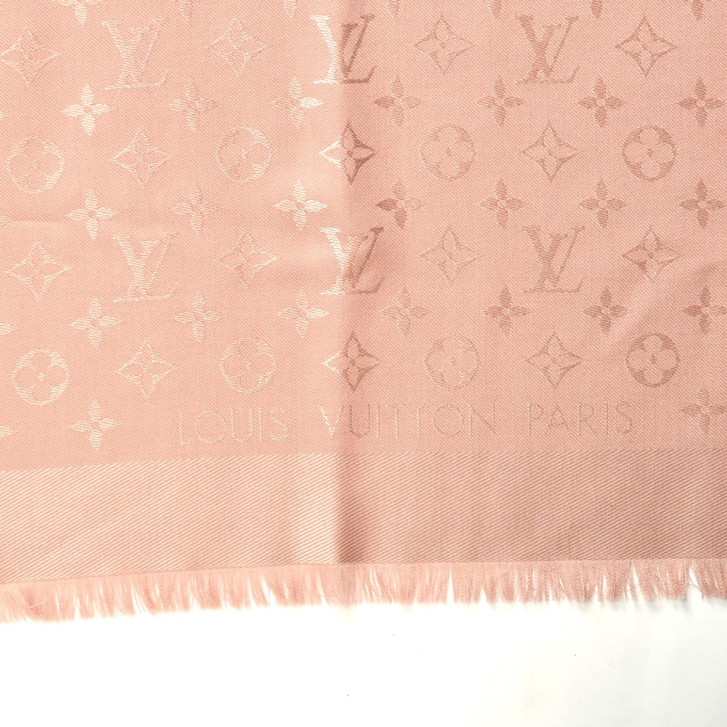 Louis Vuitton Wool Silk Monogram Shawl Natural 3 of 4