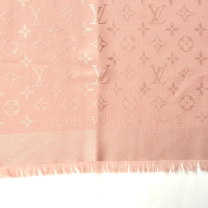 Louis Vuitton Wool Silk Monogram Shawl Natural 3 of 4