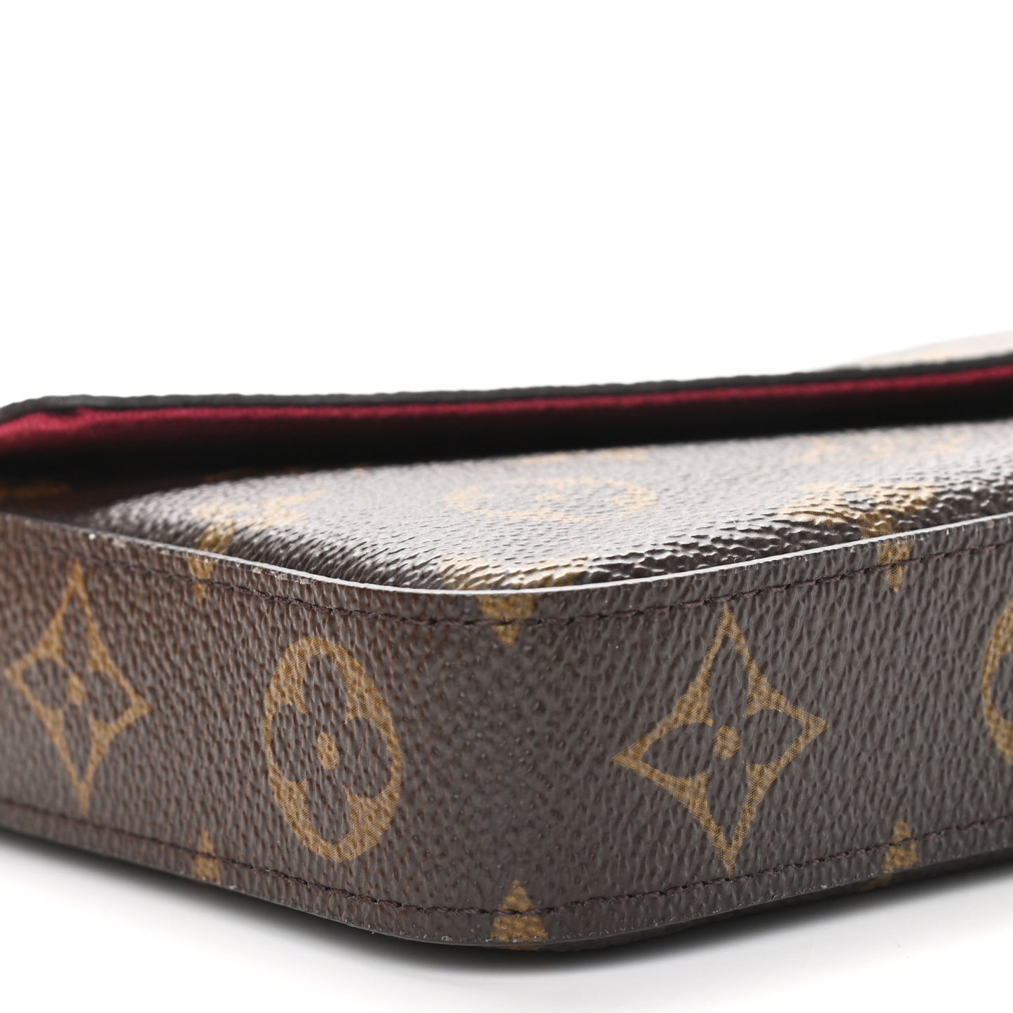 Monogram Pochette Felicie Chain Wallet Fuchsia