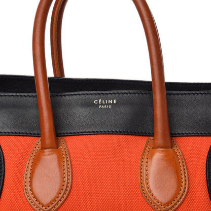 Celine Calfskin Linen Mini Tri-Color Luggage Poppy 12 of 12