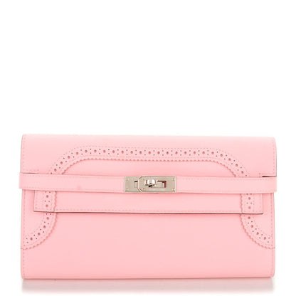 Hermes Swift Ghillies Kelly Longue Wallet Rose Sakura 1 of 8