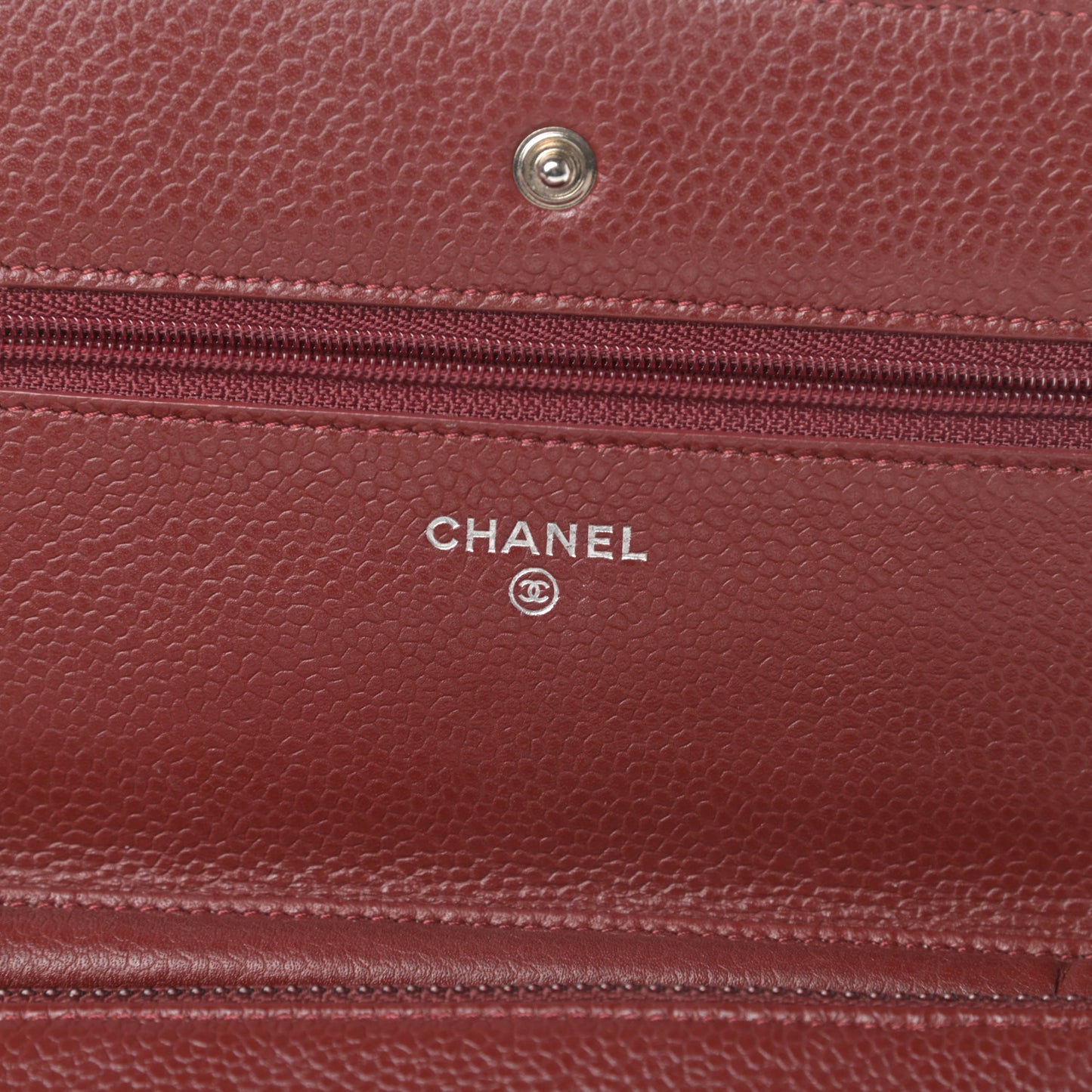 Caviar Quilted Wallet on Chain WOC Red