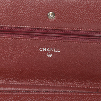 Chanel Caviar Quilted Wallet on Chain WOC Red 6 of 16