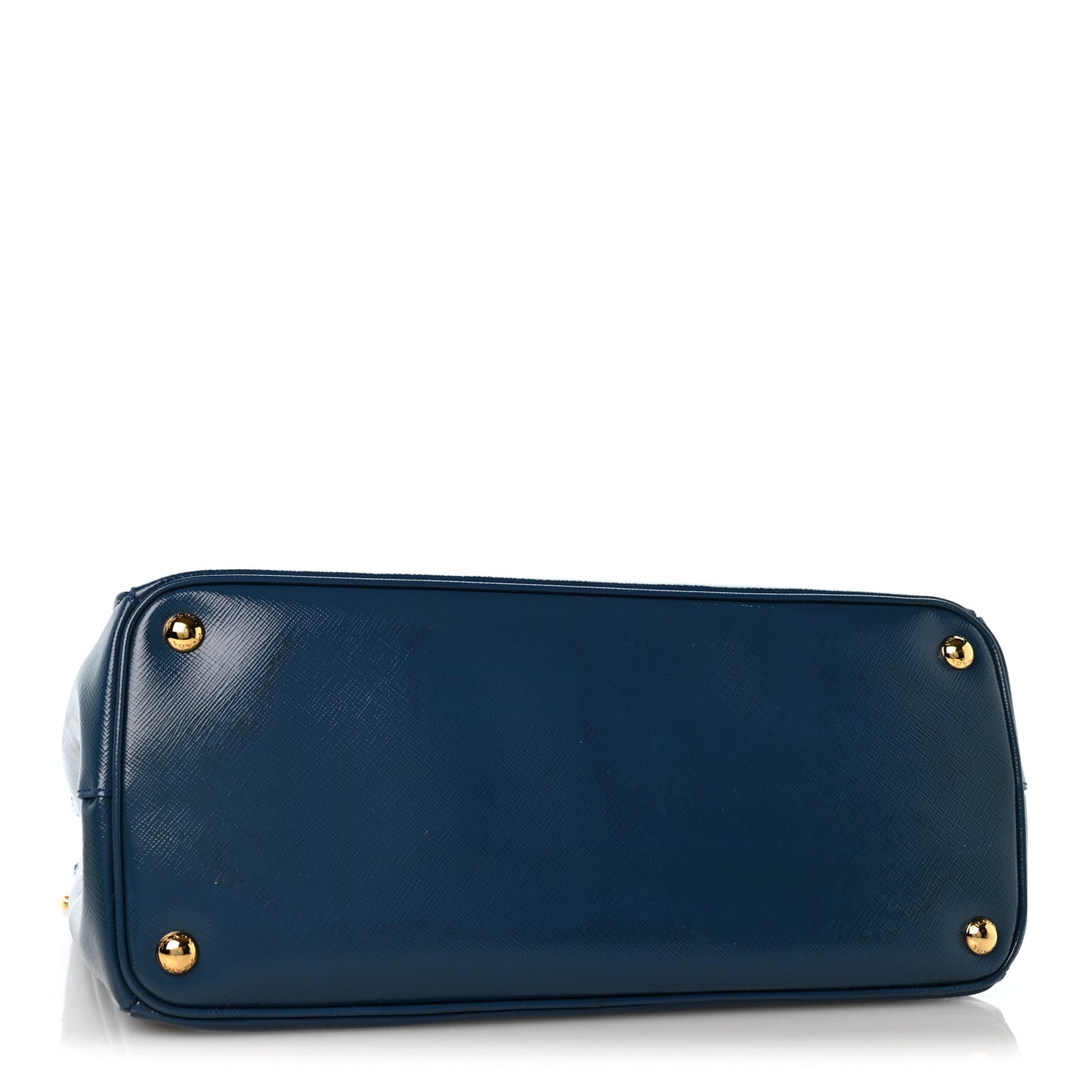 Saffiano Vernice Medium Galleria Double Zip Tote Azzurro