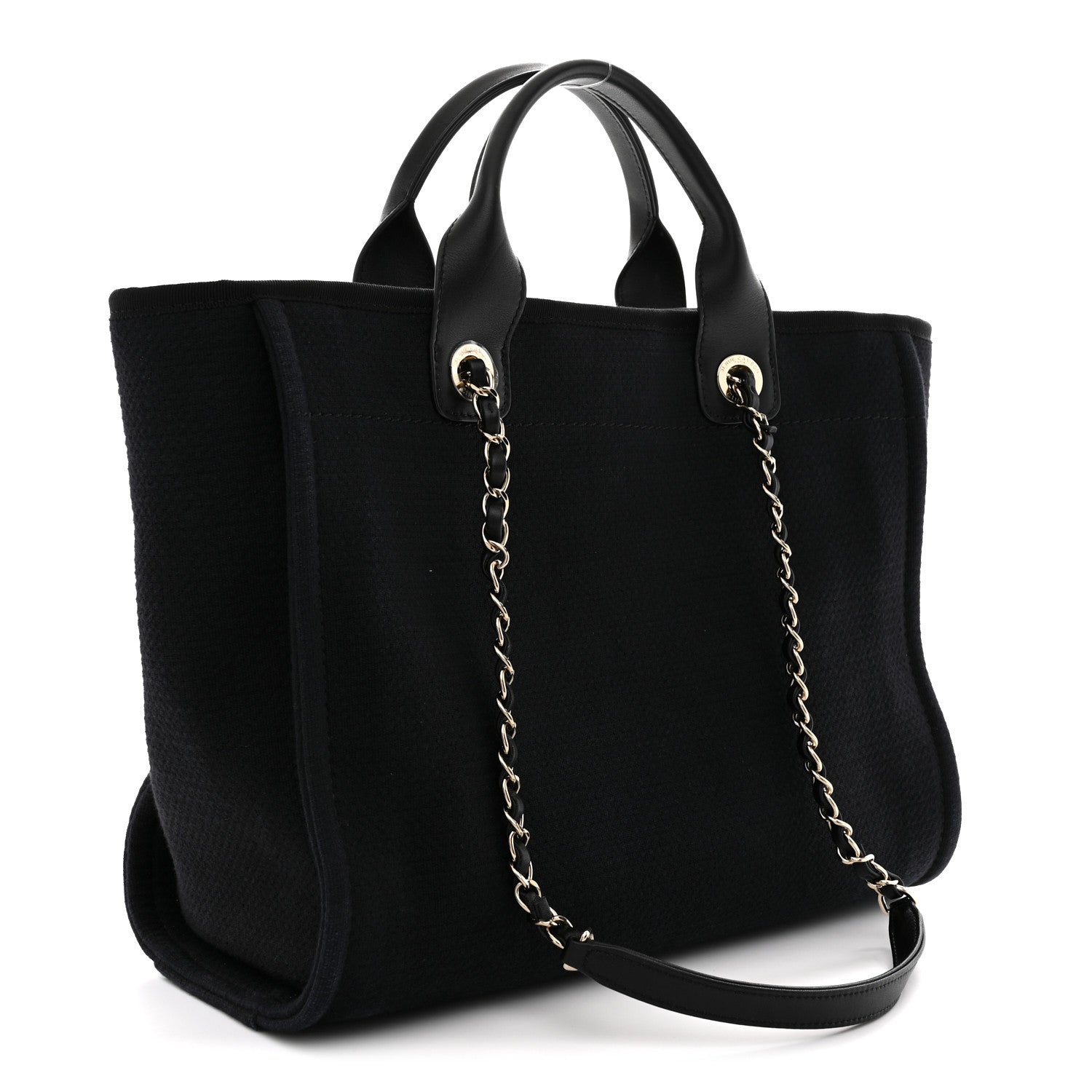Chanel Mixed Fibers Small Deauville Tote Black 3 of 11