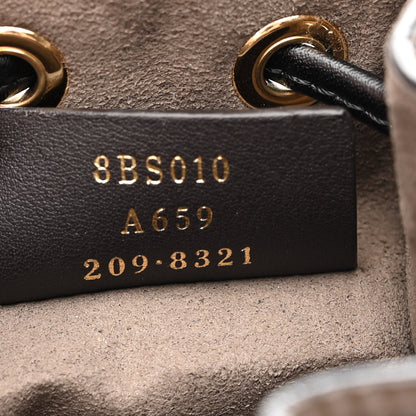 Fendi Vitello Liberty F is Fendi Bi-Color FF 1974 Embossed Mini Mon Tresor Bucket Bag Maya Black 7 of 10