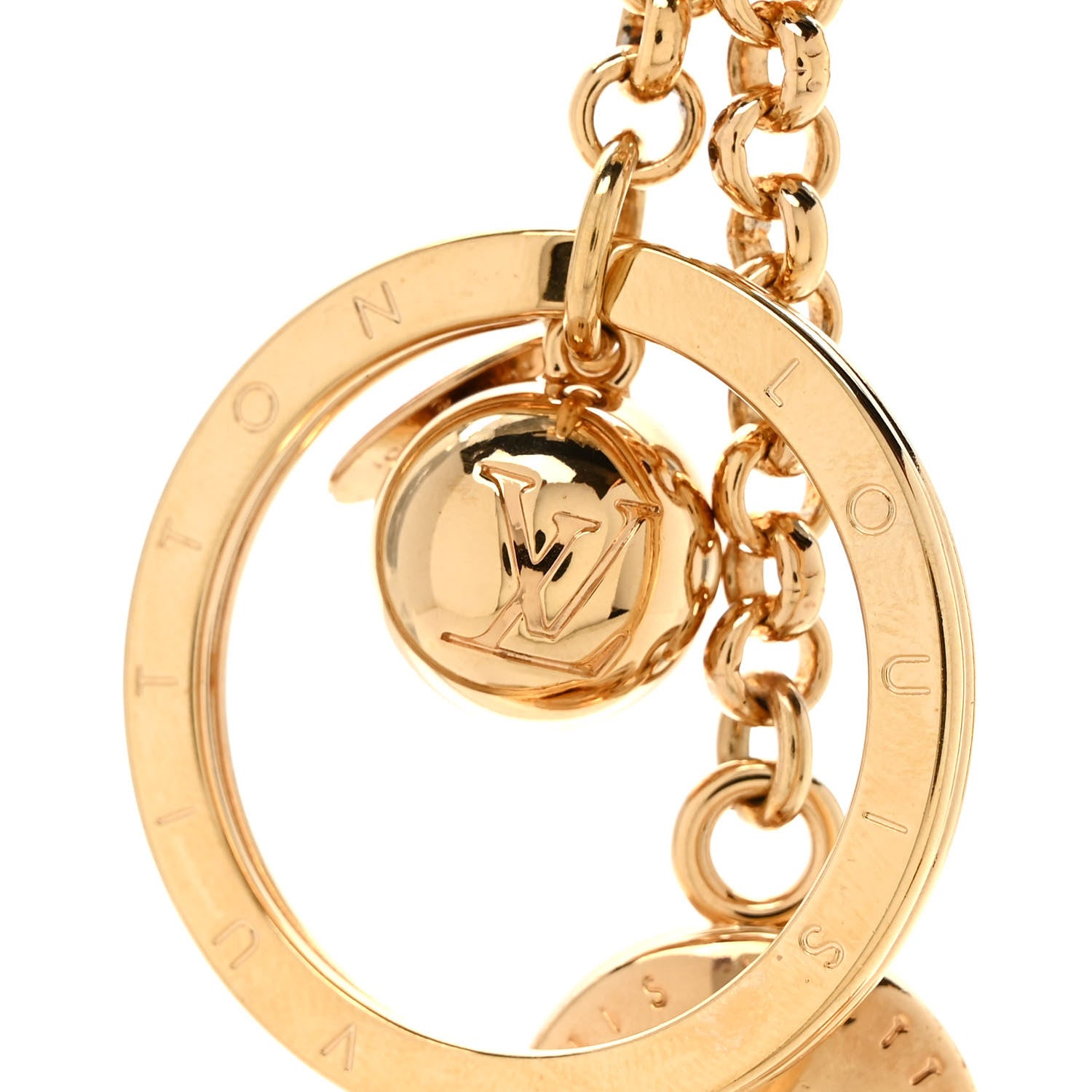 Louis Vuitton Metal Eclipse Bag Charm Key Holder Gold 3 of 3