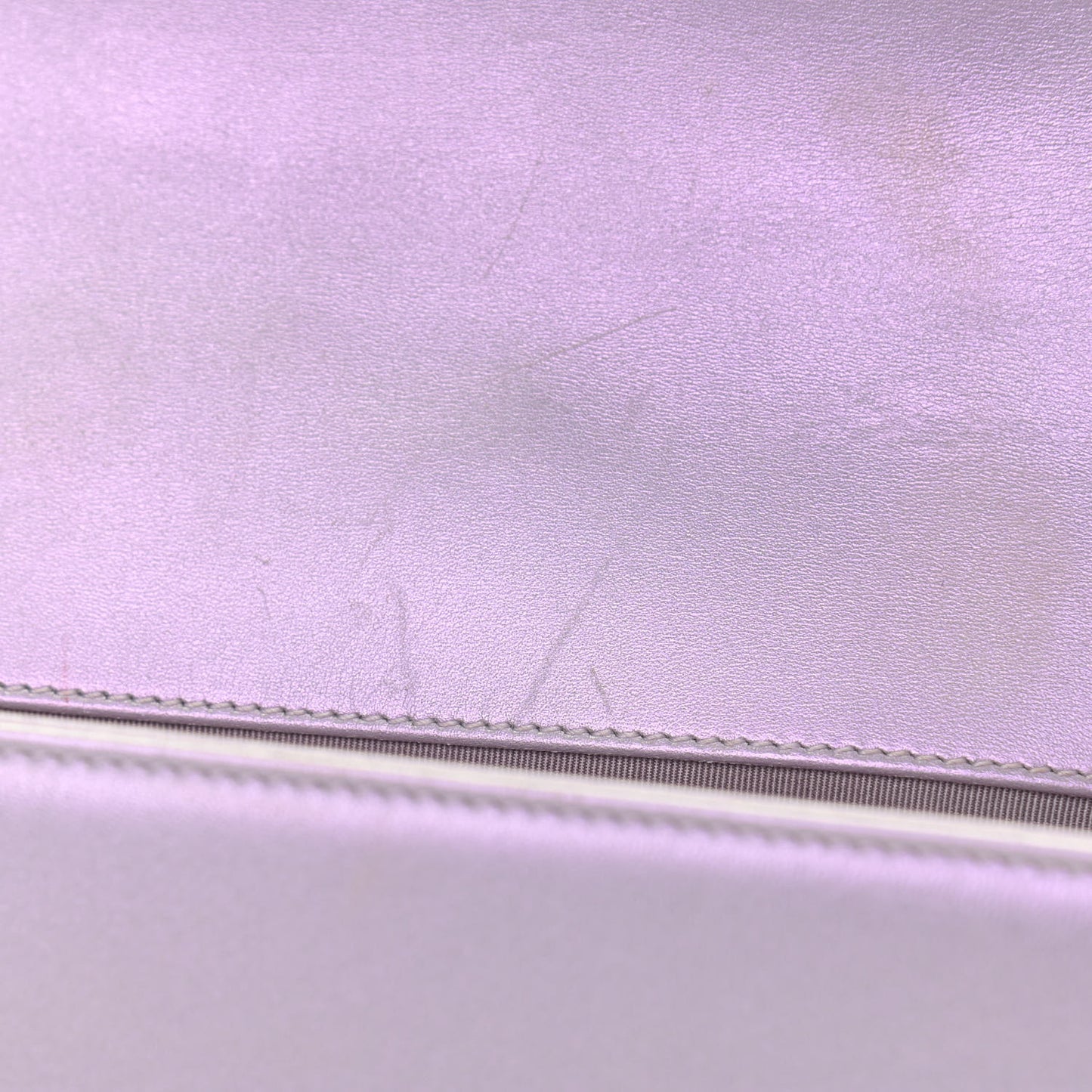 Metallic Lambskin Chevron Quilted Medium Boy Flap Purple