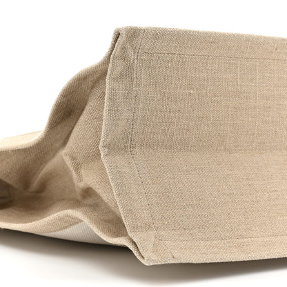 Saint Laurent Linen Calfskin Rive Gauche Tote Optic White 9 of 12