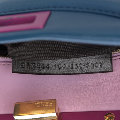 Fendi Nappa Colorblock Mini Peekaboo Iconic Satchel Iris Magenta Bubblegum 8 of 12