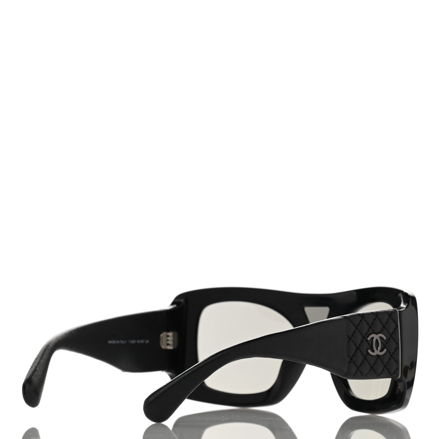 Chanel Lambskin Shield Quilted Sunglasses 71267 Black 4 of 9