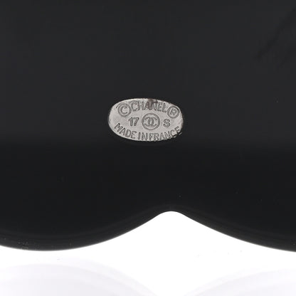 Chanel Glittered Resin Crystal Pearl CC Cloud Brooch Black Silver 5 of 5