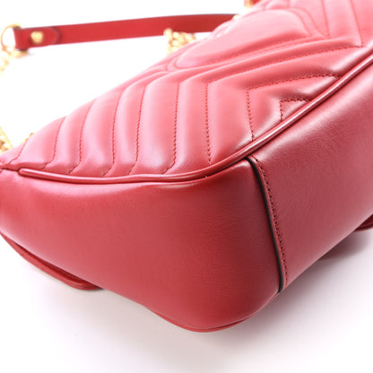 Gucci Calfskin Matelasse Small GG Marmont Shoulder Bag Hibiscus Red 7 of 10