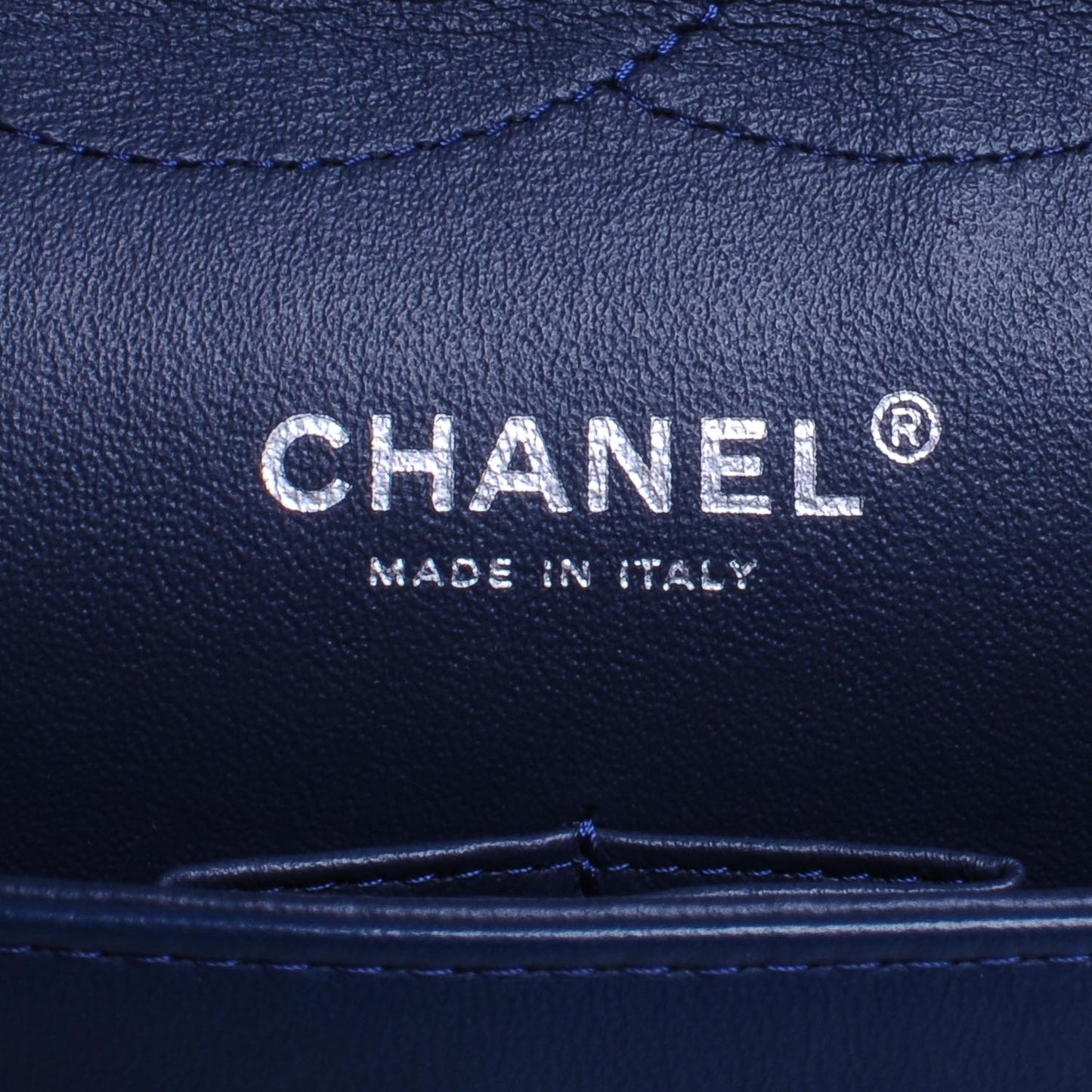 Patent Jumbo Double Flap Navy Blue