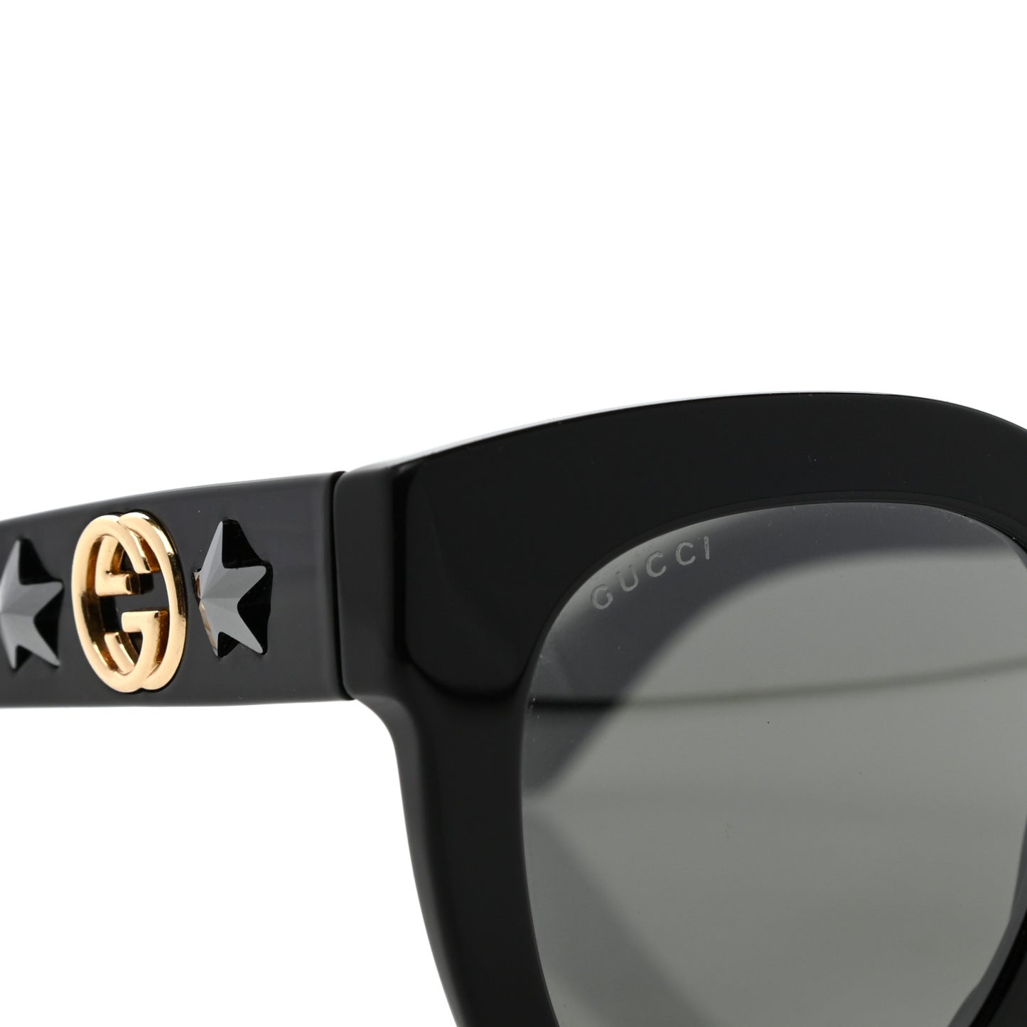 Round Frame Star Sunglasses GG0208S Black